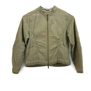 Rimini Beige Thin-Ribbed Corduroy L/S Zip Up Casual Blazer/Jacket Womens Jr Sz 3